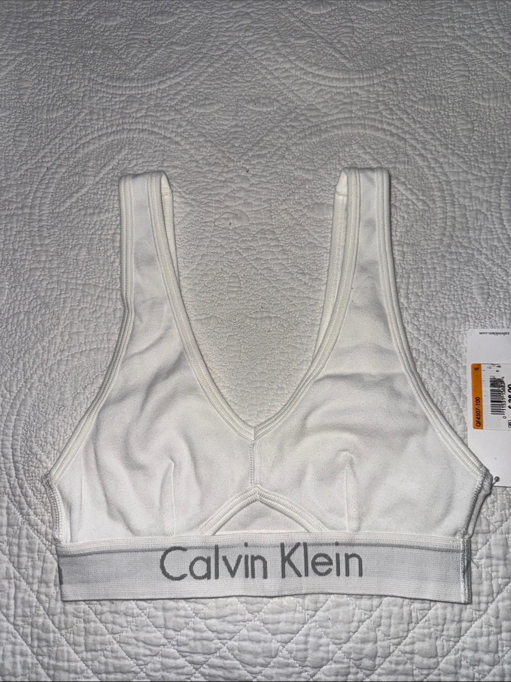 Calvin Klein White Cotton Bralette